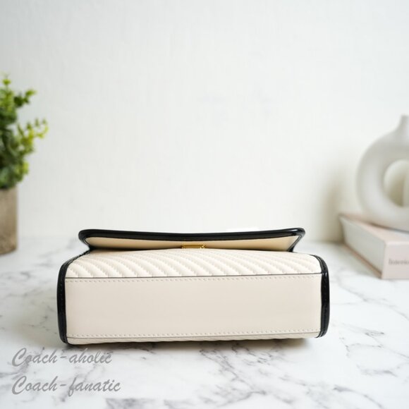 NWT Tory Burch Emerson Quilted Patent Puffy Mini Top Handle Satchel Crossbody - Picture 7 of 10